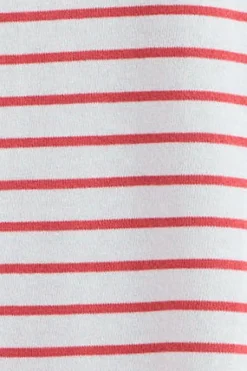Polo Club T-Shirts*T-shirt rayé corail et beige avec monogramme brodé Coral