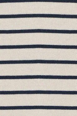 Polo Club T-Shirts*T-shirt rayé marine et beige avec monogramme brodé Bleu Marine