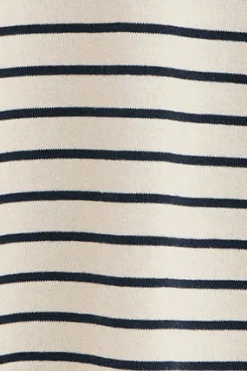 Polo Club T-Shirts*T-shirt rayé marine et beige avec monogramme brodé Bleu Marine