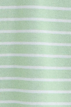 Polo Club T-Shirts*T-shirt rayé et beige avec monogramme brodé Menthe
