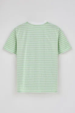 Polo Club T-Shirts*T-shirt rayé et beige avec monogramme brodé Menthe