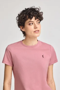 Polo Club T-Shirts*T-shirt rose pastel à col rond et broderie Rigby Go Rose poudré