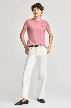 Polo Club T-Shirts*T-shirt rose pastel à col rond et broderie Rigby Go Rose poudré