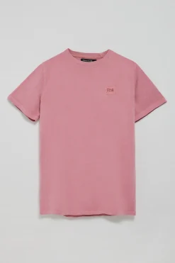 Polo Club T-Shirts*T-shirt rose pastel garment dye avec détail Rose poudré