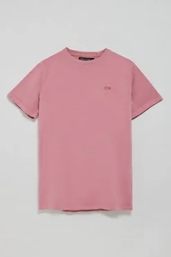 Polo Club T-Shirts*T-shirt rose pastel garment dye avec détail Rose poudré