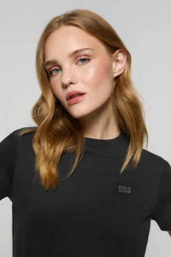 Polo Club T-Shirts*T-shirt Tori boxy fit à imprimé caoutchouté Regular Block Noir