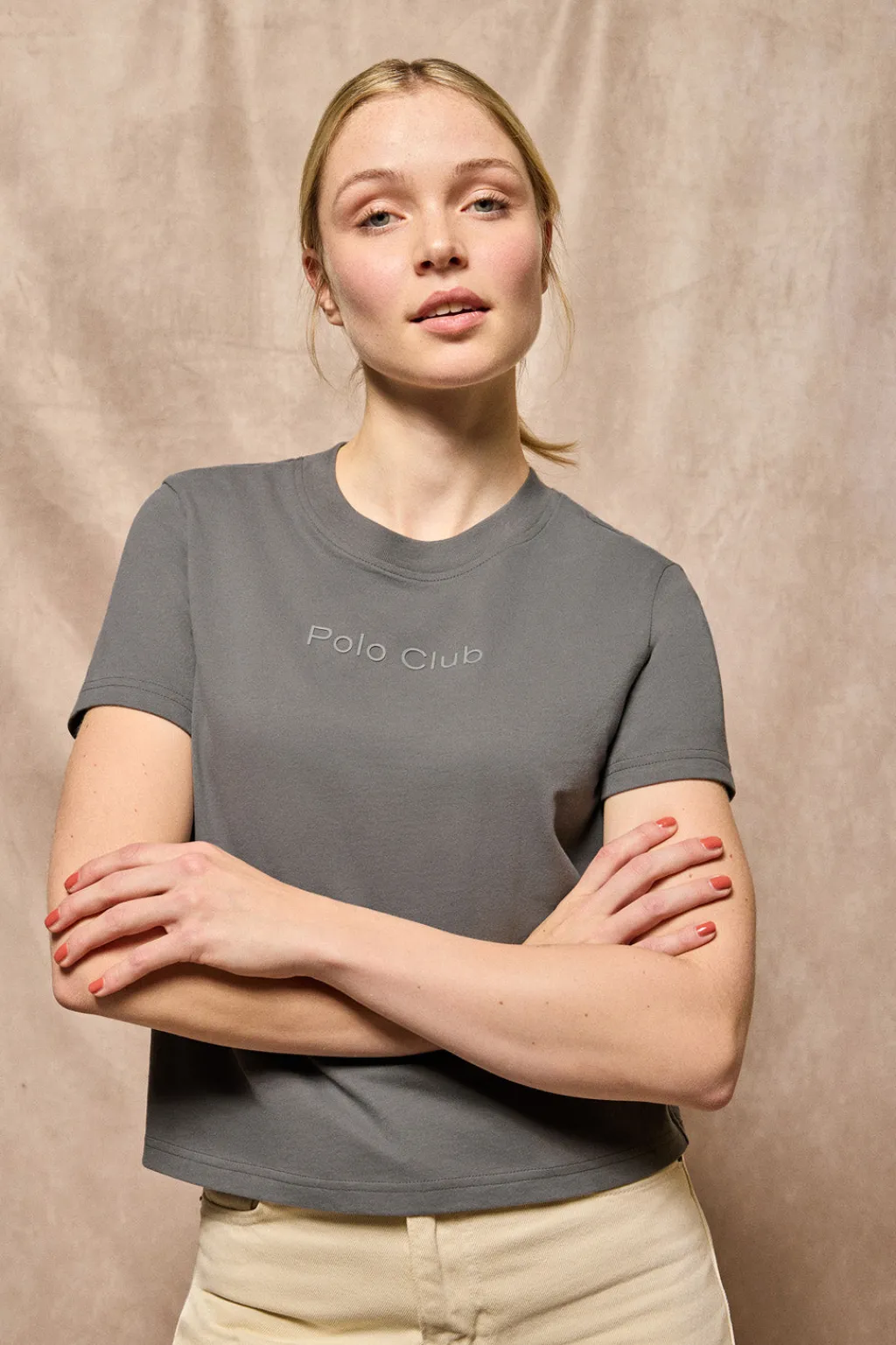 Polo Club T-Shirts*T-shirt Tori couleur gris bitume avec logo Minimal Combo Asphalte