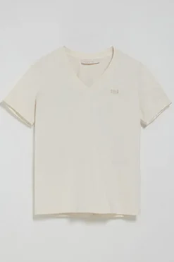 Polo Club T-Shirts*T-shirt Turia couleur crème à effet pêche bleu marine avec imprimé caoutchouté Beige