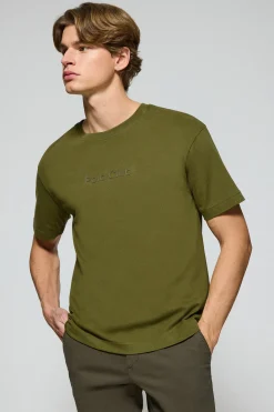 Polo Club T-Shirts*T-shirt vert à manches courtes et col ras du cou avec logo Kaki