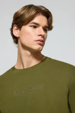 Polo Club T-Shirts*T-shirt vert à manches courtes et col ras du cou avec logo Kaki