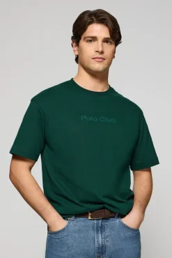 Polo Club T-Shirts*T-shirt vert émeraude à manches courtes et col ras du cou avec logo Émeraude foncée