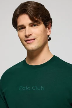 Polo Club T-Shirts*T-shirt vert émeraude à manches courtes et col ras du cou avec logo Émeraude foncée