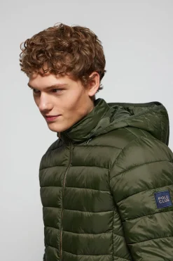 Polo Club Vestes*Veste Charles ultralight verte avec capuche et logo Vert forêt
