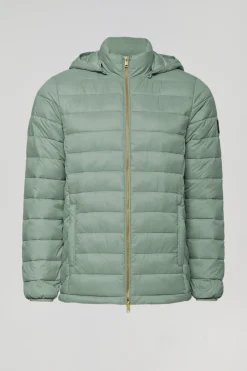 Polo Club Vestes*Veste Charles ultralight avec capuche et logo Vert jade