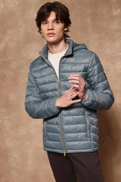 Polo Club Vestes*Veste Charles ultralight bleu avec capuche et logo Denim