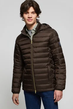 Polo Club Vestes*Veste Charles ultralight marron avec capuche et logo Marron foncé