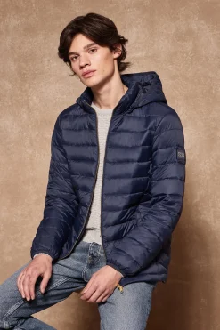 Polo Club Vestes*Veste Charles ultralight avec capuche et logo Bleu Marine