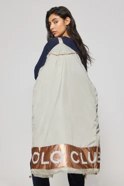 Polo Club Vestes*Veste gris perle et matelassée Rose à capuche fixe avec écusson Glace