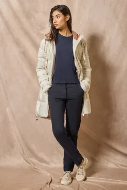 Polo Club Vestes*Veste gris perle et matelassée Rose à capuche fixe avec écusson Glace