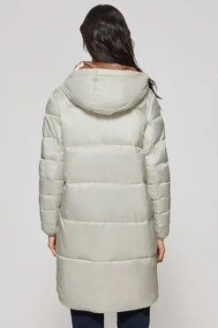 Polo Club Vestes*Veste gris perle et matelassée Rose à capuche fixe avec écusson Glace