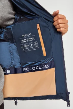 Polo Club Vestes*Veste matelassée , mate et brillante avec écusson sur la manche Bleu Pétrole