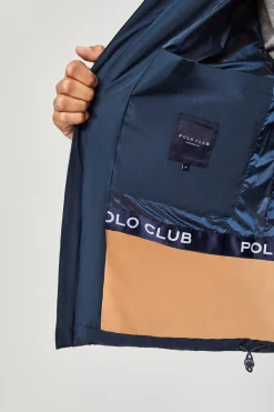 Polo Club Vestes*Veste matelassée , mate et brillante avec écusson sur la manche Bleu Pétrole