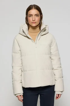 Polo Club Vestes*Veste matelassée gris Glacier avec capuche fixe et détails Gris clair