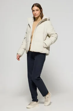 Polo Club Vestes*Veste matelassée gris Glacier avec capuche fixe et détails Gris clair