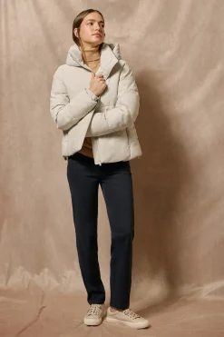 Polo Club Vestes*Veste matelassée gris Glacier avec capuche fixe et détails Gris clair