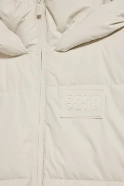 Polo Club Vestes*Veste matelassée gris Glacier avec capuche fixe et détails Gris clair