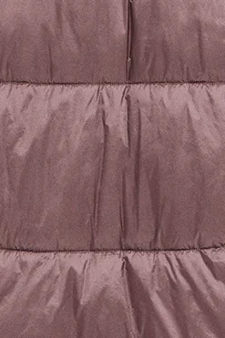 Polo Club Vestes*Veste longue et matelassée Rose à capuche fixe et détails Rose taupe