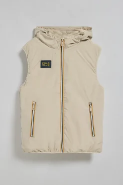 Polo Club Vestes*Veste sans manches légère avec capuche fixe et détails Beige