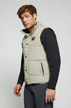 Polo Club Vestes*Veste sans manches blanc glacier matelassée à écusson caoutchouté Glace