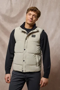 Polo Club Vestes*Veste sans manches blanc glacier matelassée à écusson caoutchouté Glace