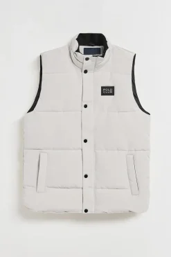 Polo Club Vestes*Veste sans manches blanc glacier matelassée à écusson caoutchouté Glace