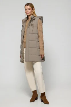 Polo Club Vestes*Veste sans manches couleur Tokio avec capuche amovible et détails Taupe