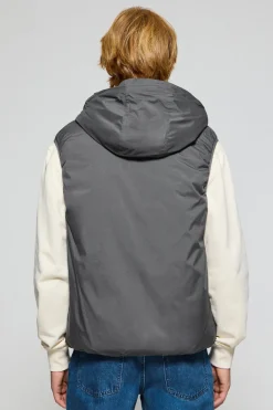Polo Club Vestes*Veste sans manches grise légère avec capuche fixe et détails Gris Foncé
