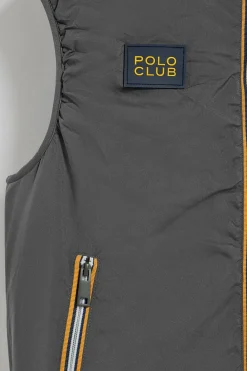 Polo Club Vestes*Veste sans manches grise légère avec capuche fixe et détails Gris Foncé