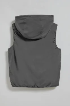 Polo Club Vestes*Veste sans manches grise légère avec capuche fixe et détails Gris Foncé
