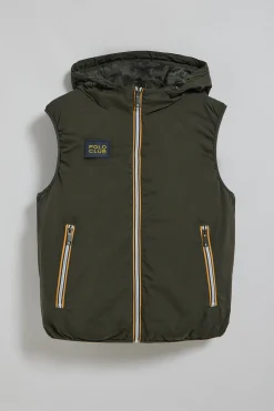 Polo Club Vestes*Veste sans manches légère avec capuche fixe et détails Vert