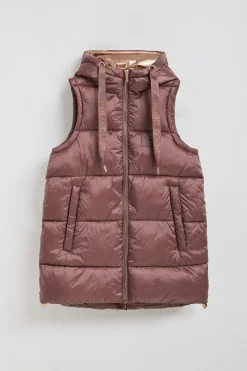 Polo Club Vestes*Veste sans manches matelassée Ice avec capuche fixe et détails Rose taupe