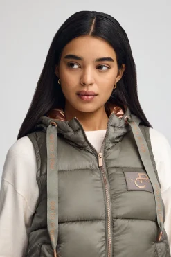 Polo Club Vestes*Veste sans manches matelassée vert kaki avec logo Vert militaire