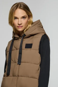 Polo Club Vestes*Veste sans manches Siena marron à capuche fixe et détails Brun