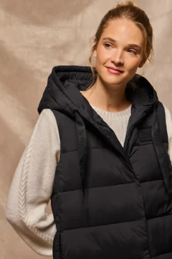Polo Club Vestes*Veste sans manches Siena e à capuche fixe et détails Noir
