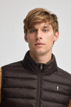 Polo Club Vestes*Veste sans manches ultralight chocolat foncé avec logo Rigby Go Chocolat noir