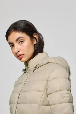 Polo Club Vestes*Veste ultralight beige foncé Cintia à capuche amovible et broderie PC Beige Oscuro