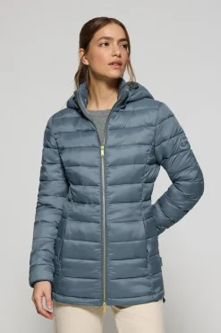 Polo Club Vestes*Veste ultralight bleu jean Cintia à capuche amovible et broderie PC Denim
