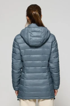 Polo Club Vestes*Veste ultralight bleu jean Cintia à capuche amovible et broderie PC Denim