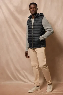 Polo Club Vestes*Veste ultralight e Pau à capuche amovible et broderie PC Noir
