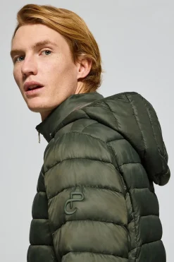Polo Club Vestes*Veste ultralight verte Corey à capuche amovible et broderie PC Vert forêt